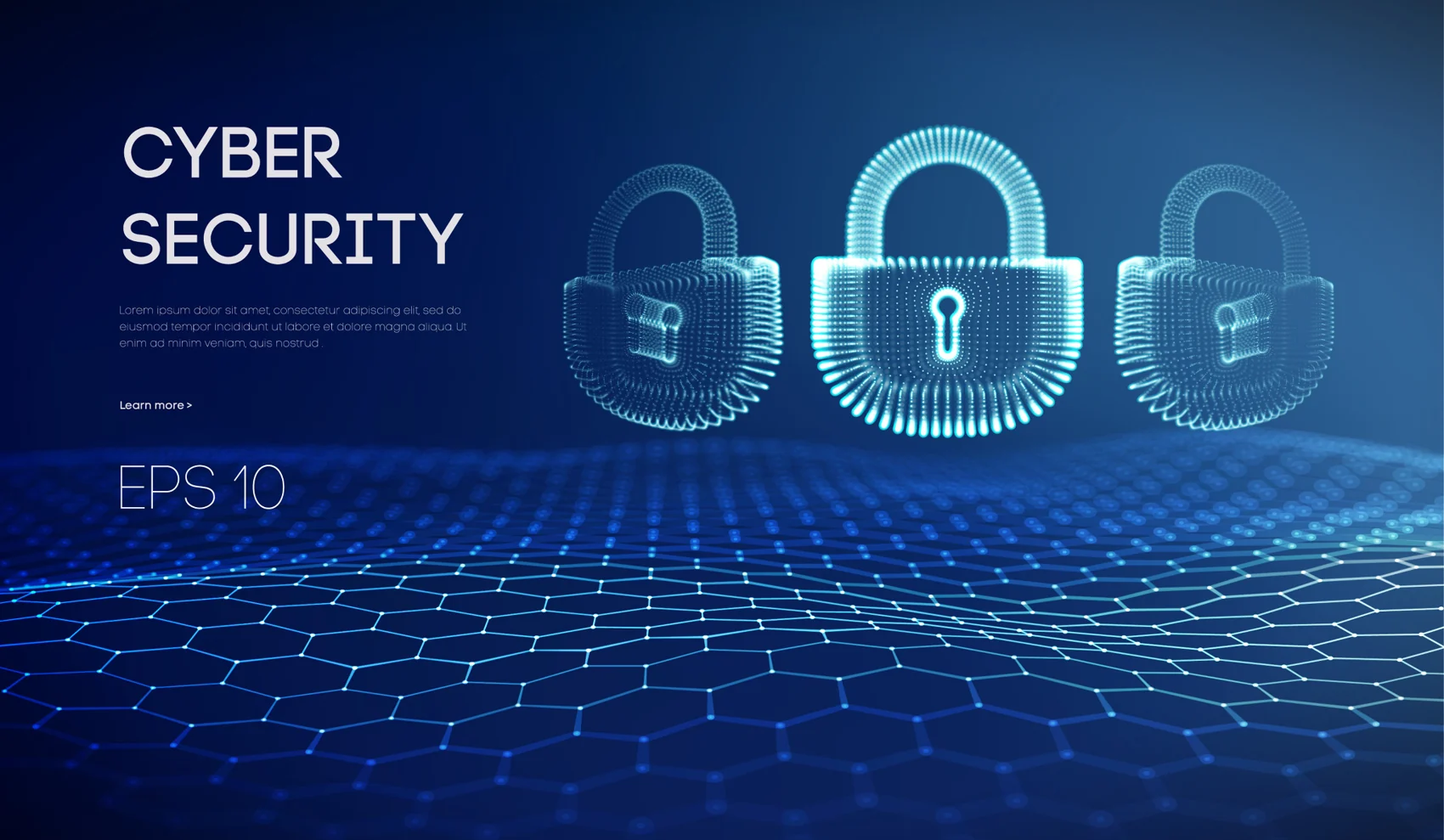 Cybersecurity illustration with padlock symbols