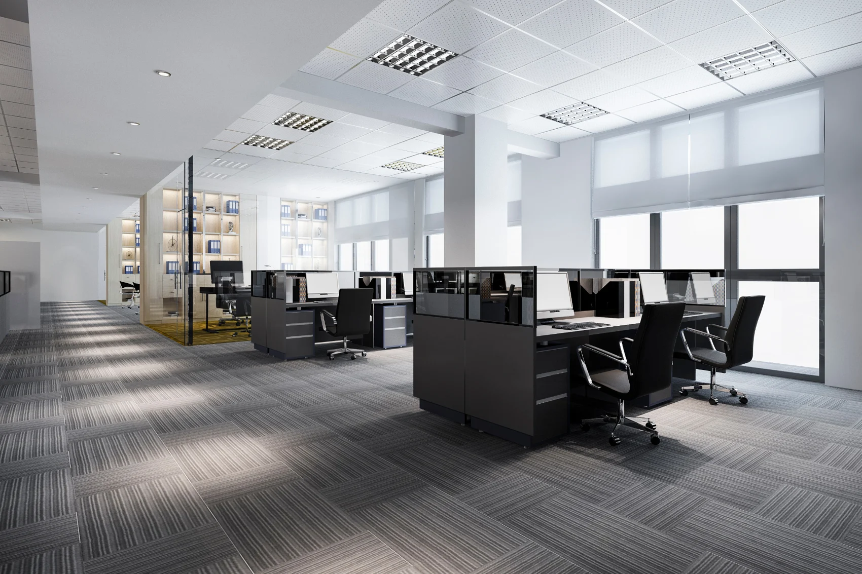 Modern office interior with natural light