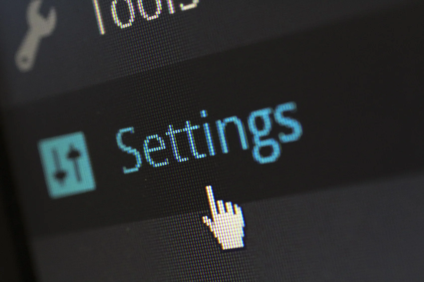 Computer settings and tools interface